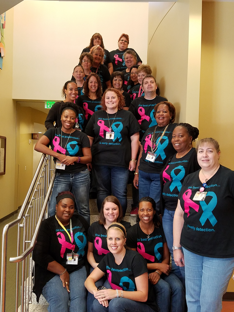 Doh-Hernando staff show their support for early screenings and detection for breast and cervical cancer during Cervical Health Awareness Month