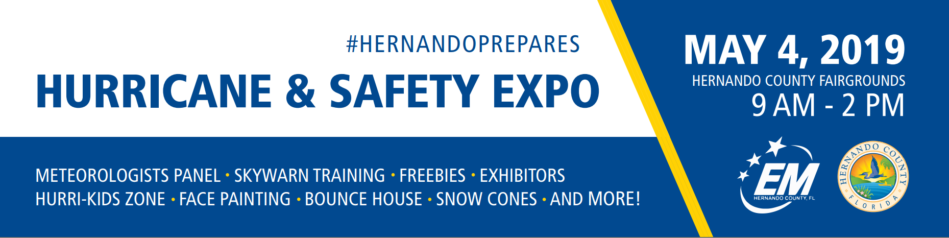 Banner image of #HernandoPrepares May 4, 2019 9 a.m.-2 p.m. at the Hernando County Fairgrounds image