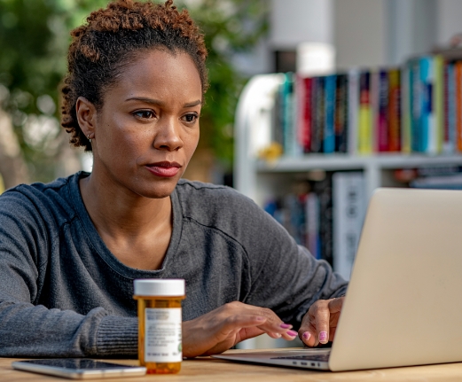 Women using a computer to search for locations